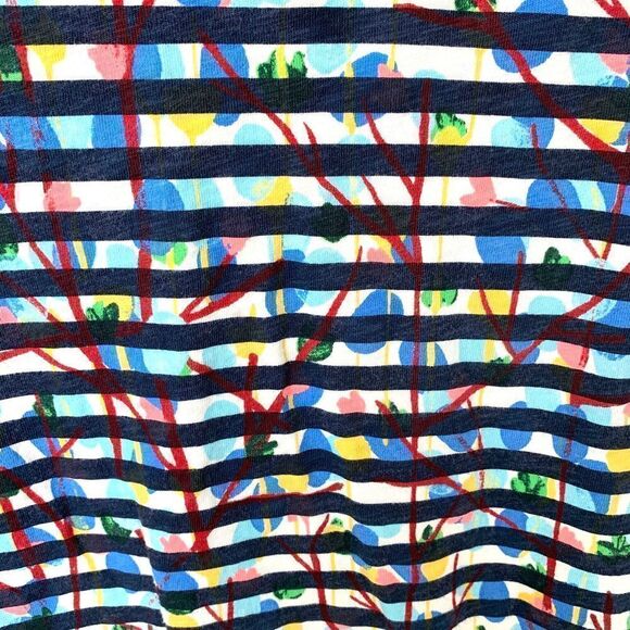 J. Crew Michael De Feo Navy White Striped Top - Picture 6 of 8